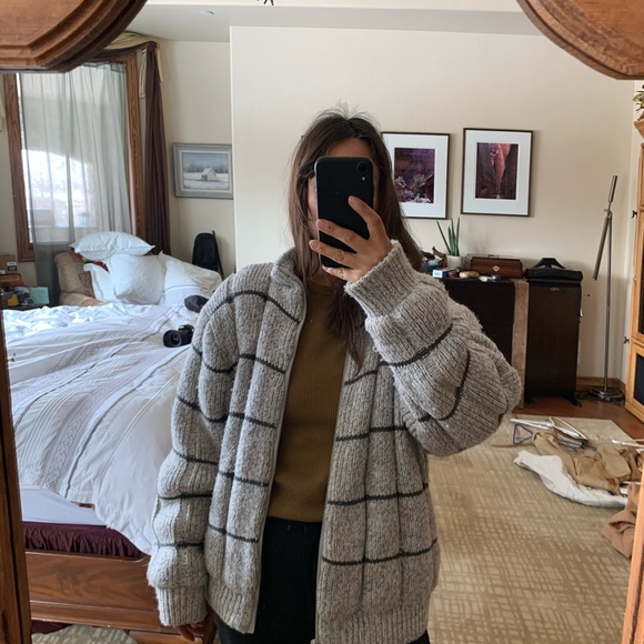 Vintage Gray striped Wool jacket - Picture 2 of 3